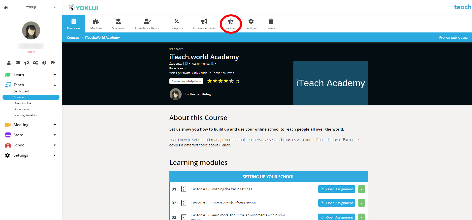 How does the course rating system work? iTeach.world Knowledge Base